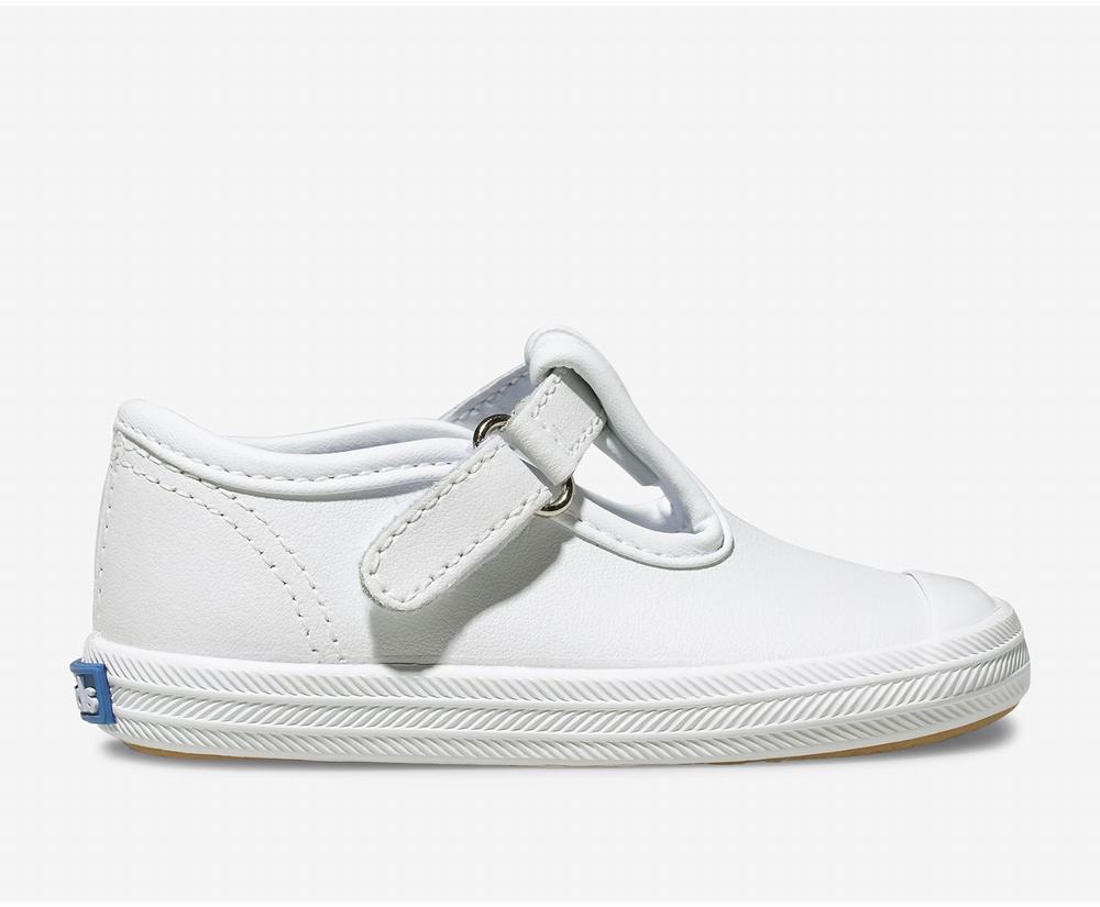 Girl Keds Champion Toe Cap T-Strap Sneaker White 8037215PX - South Africa